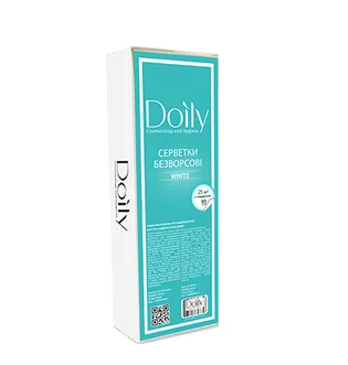 Безворсові серветки Doily в коробці, білі 4.5×6.5 см, 425 шт