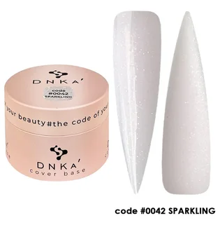 Камуфлююча база для нігтів DNKa' Cover Rubber Base French #0042 Sparkling, банка, 30 мл