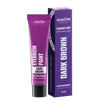 Краска для бровей с алоэ AntuOne Dark Brown, 15 мл