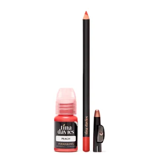 Пігмент для татуажу губ Perma Blend x Tina Davies з олівцем, Peach, 15 мл