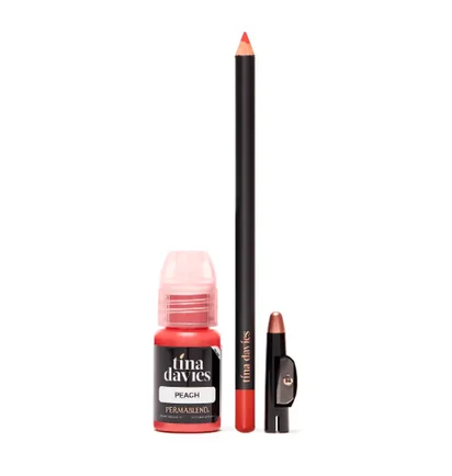 Пігмент для татуажу губ Perma Blend x Tina Davies з олівцем, Peach, 15 мл