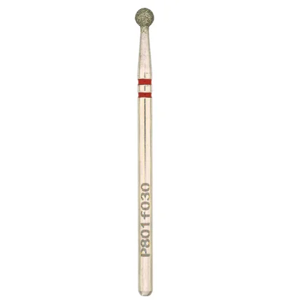 Diamond Nail Drill Bit Nisima, Ball P801f030, 3 mm, red