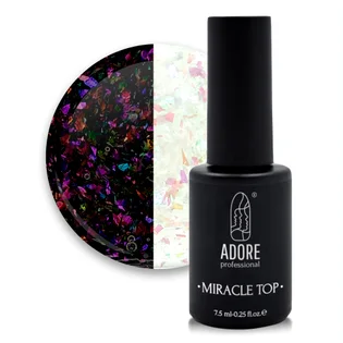Топ для нігтів з поталлю без липкого шару Adore Professional Miracle Top №08 Pink Yuki, UV-фільтр, 7.5 мл