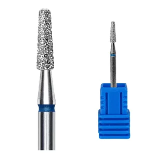 Алмазна фреза Kraken Nails, конус, з синьою насічкою, 2.5×8.0 мм