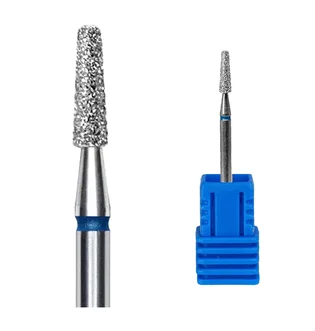 Алмазна фреза Kraken Nails, конус, з синьою насічкою, 2.5×8.0 мм