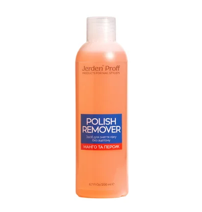 Засіб для зняття лаку Jerden Proff Polish Remover, Mango & Peach (Манго і персик), 200 мл