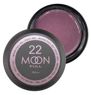 Nail Extension Polygel Moon Full #22, pink smoke with shimmer, 30 ml