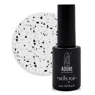 Топ матовий для нігтів з крихтою без липкого шару Adore Professional Dots Top №02 Matte, UV-фільтр, 8 мл