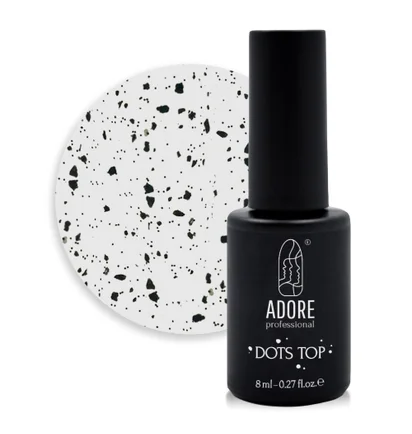 Топ матовий для нігтів з крихтою без липкого шару Adore Professional Dots Top №02 Matte, UV-фільтр, 8 мл