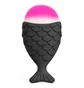 Nail Dust Brush, fish-shaped, black