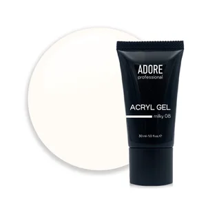 Камуфлюючий акрил-гель для нігтів Adore Professional №08 Milky, 30 мл