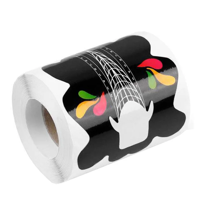 Nail Extension Forms, in roll, with black design, 100 pcs