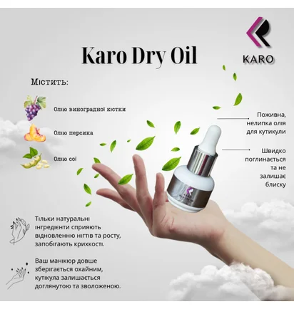 Sucha oliwka do skórek Karo Rich, 15 ml