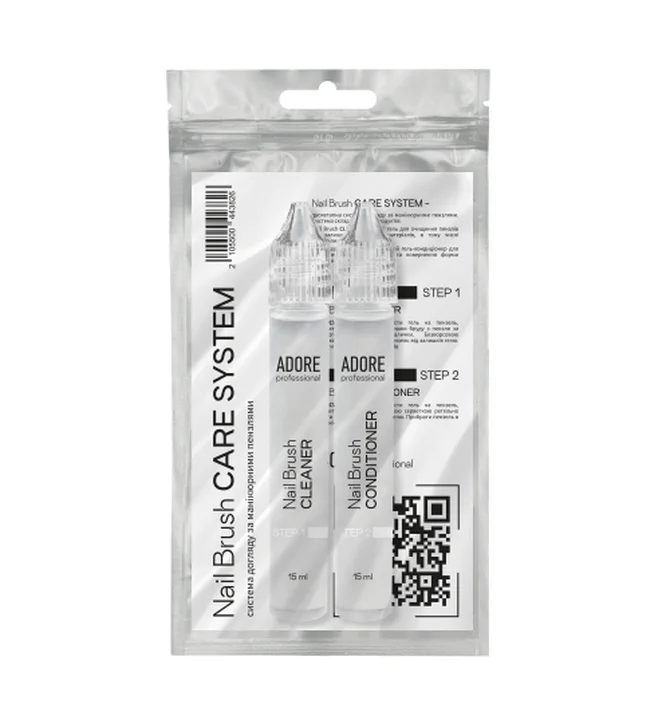 Brush care kit Adore Professional Nail Brush Care System, 2×15 ml