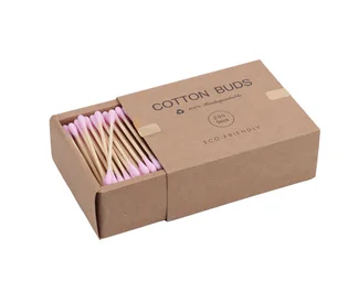 Ватні палички Biodegradable Cotton Buds, рожеві, 200 шт