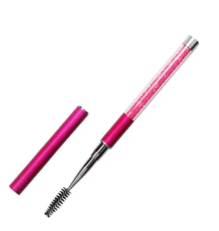 Szczoteczka do brwi i rzęs w etui Diamond, malinowa