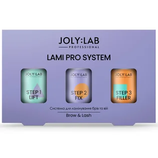 Набір для ламінування брів та вій JolyLab, 3 кроки в одному наборі, 3×10 мл