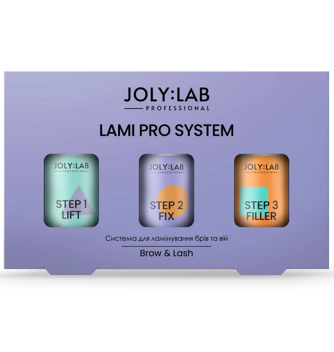 Zestaw do laminacji brwi i rzęs JolyLab, 3 kroki w jednym zestawie, 3×10 ml