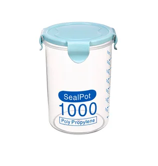 Plastikowy pojemnik z hermetyczną pokrywką, błękitny, 1000 ml