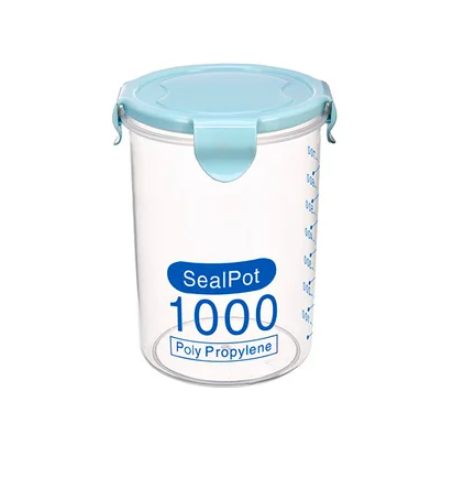 Plastikowy pojemnik z hermetyczną pokrywką, błękitny, 1000 ml