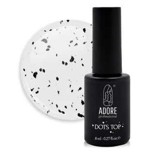 Топ для нігтів з крихтою без липкого шару Adore Professional Dots Top №01 Glossy, UV-фільтр, 8 мл