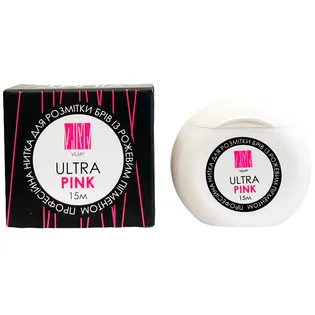 Нитка для розмітки брів Vilmy з пігментом, Ultra Pink, 15 м
