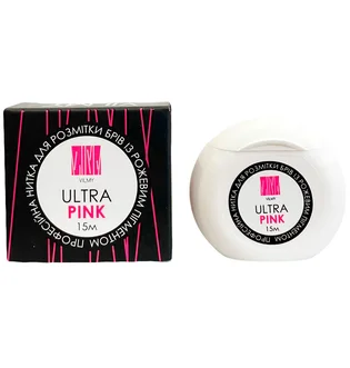 Нитка для розмітки брів Vilmy з пігментом, Ultra Pink, 15 м