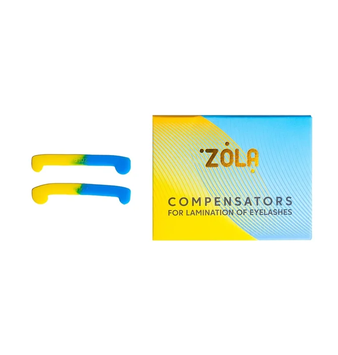 Компенсатори для ламінування вій ZOLA, жовто-блакитні, 1 пара